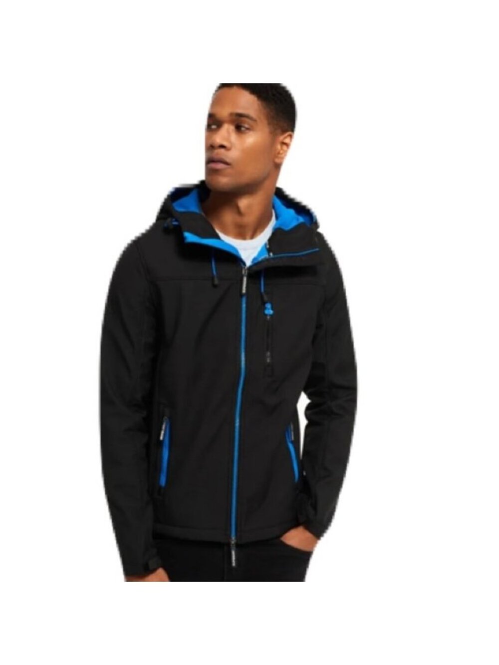 Superdry Windtrekker Jacket Black Blue Size Medium
